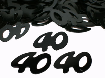 Number 40 Confetti, Black metallic